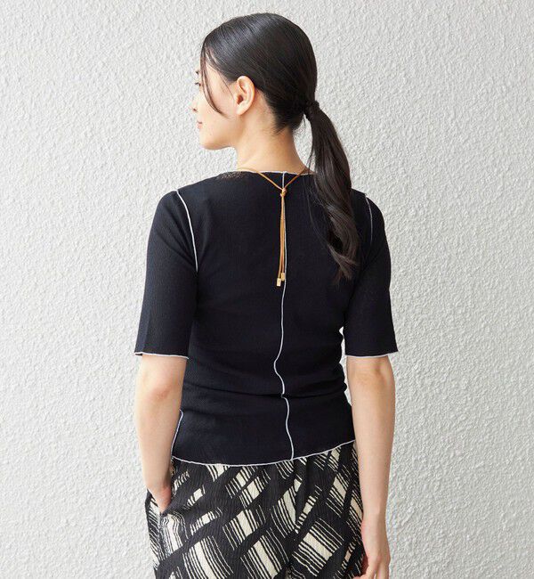 SHIPS for women「〈手洗い可能〉ドライテレコ ボートネック 5分袖 カットソー」|Tシャツ・カットソー|