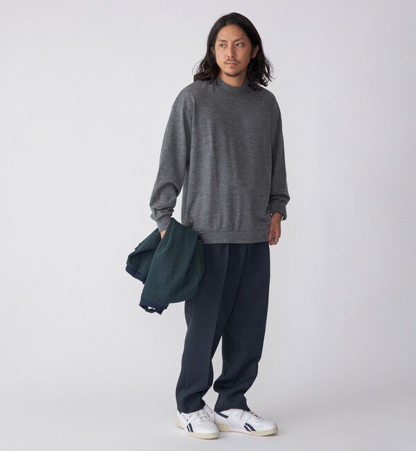 SHIPS「SHIPS: 〈抗菌消臭〉 ミルドウール ジャージー モックネック 長袖 ニットソー」|Tシャツ・カットソー|