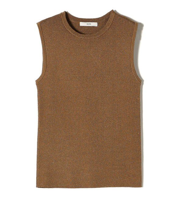 SHIPS for women「〈手洗い可能〉ラメ ノースリーブ ニット」|ニット・セーター|