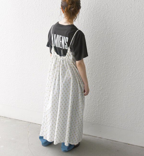 SHIPS any「SHIPS any:〈洗濯機可能〉グリッター プリント ギャザー キャミ ワンピース」|ワンピース|