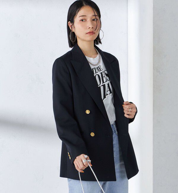 SHIPS for women「ウール ギャバ ダブル ブレザー」|テーラードジャケット|