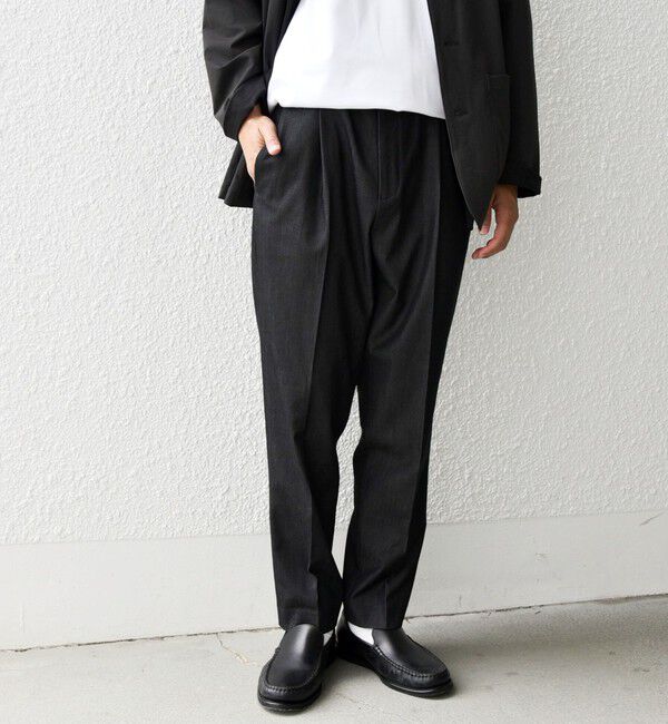 SHIPS any「SHIPS any: 〈洗濯機可能〉1タック デニムライク テーパードトラウザーズ パンツ◇」|チノ|