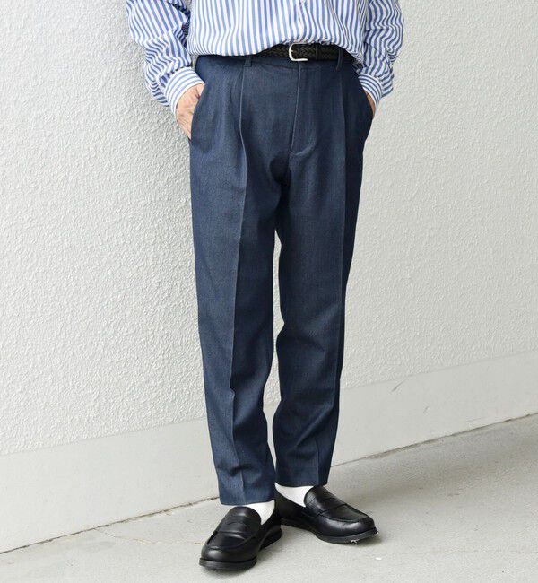 SHIPS any「SHIPS any: 〈洗濯機可能〉1タック デニムライク テーパードトラウザーズ パンツ◇」|チノ|