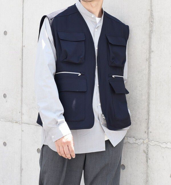 SHIPS any「SHIPS any: 〈洗濯機可能〉ストレッチ ナイロン マルチポケット ベスト (セットアップ対応)◇」|ベスト・ジレ|