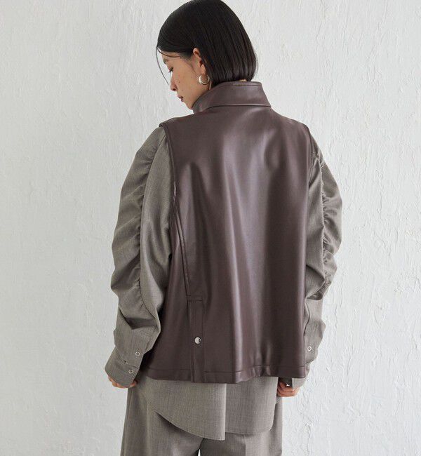 SHIPS for women「Wai＋:スタンドカラー ベスト」|ベスト・ジレ|