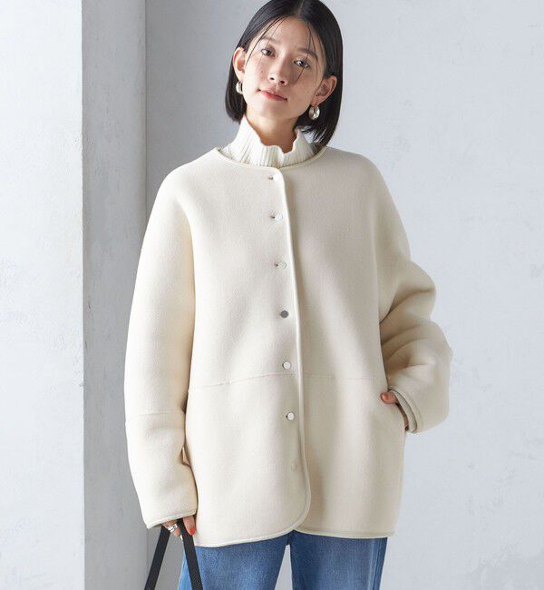 SHIPS for women「〈手洗い可能〉リバーシブル ボア &times; フリース ブルゾン」|ブルゾン・スタジャン|