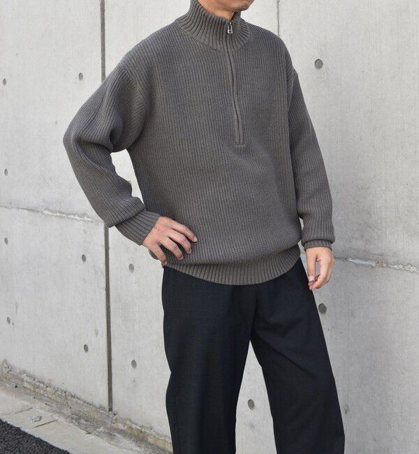 SHIPS any「SHIPS any:〈手洗い可能〉ハーフジップ 畦編み ドライバーズ ニット 25AW◇」|ニット・セーター|