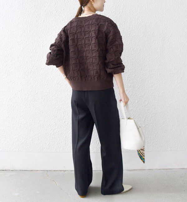 SHIPS for women「【WEB限定】〈洗濯機可能〉2WAY フラワー ジャカード ハーフ ジップ プルオーバー」|ニット・セーター|