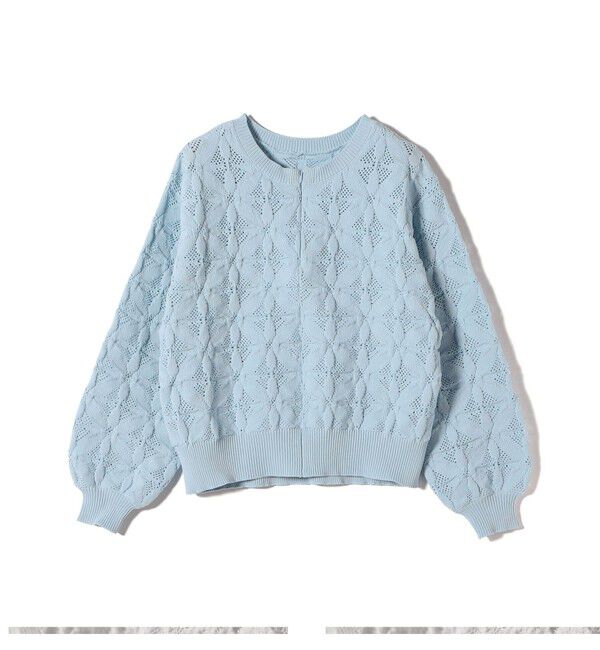 SHIPS for women「【WEB限定】〈洗濯機可能〉2WAY フラワー ジャカード ハーフ ジップ プルオーバー」|ニット・セーター|