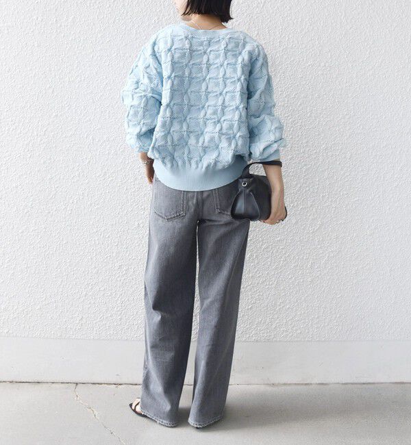 SHIPS for women「【WEB限定】〈洗濯機可能〉2WAY フラワー ジャカード ハーフ ジップ プルオーバー」|ニット・セーター|