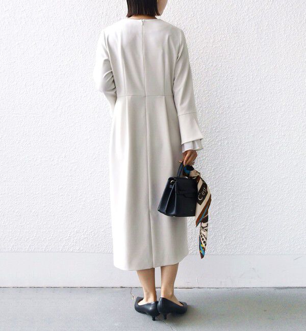 SHIPS for women「重ね着 デザイン ダブル クロス ワンピース（セレモニー対応可）」|ワンピース|