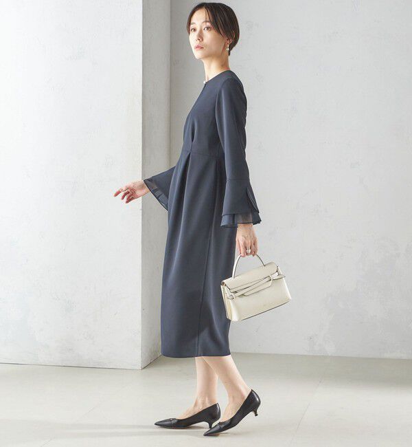 SHIPS for women「重ね着 デザイン ダブル クロス ワンピース（セレモニー対応可）」|ワンピース|