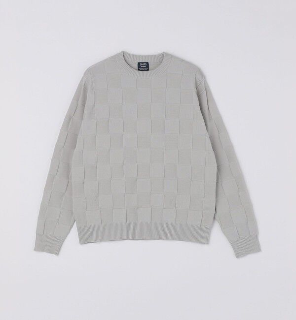 SHIPS「SHIPS: 〈手洗い可能〉Amossa(R) シャンティ ブロック リンクス編み 長袖 ニット」|ニット・セーター|