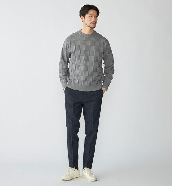 SHIPS「SHIPS: 〈手洗い可能〉Amossa(R) シャンティ ブロック リンクス編み 長袖 ニット」|ニット・セーター|