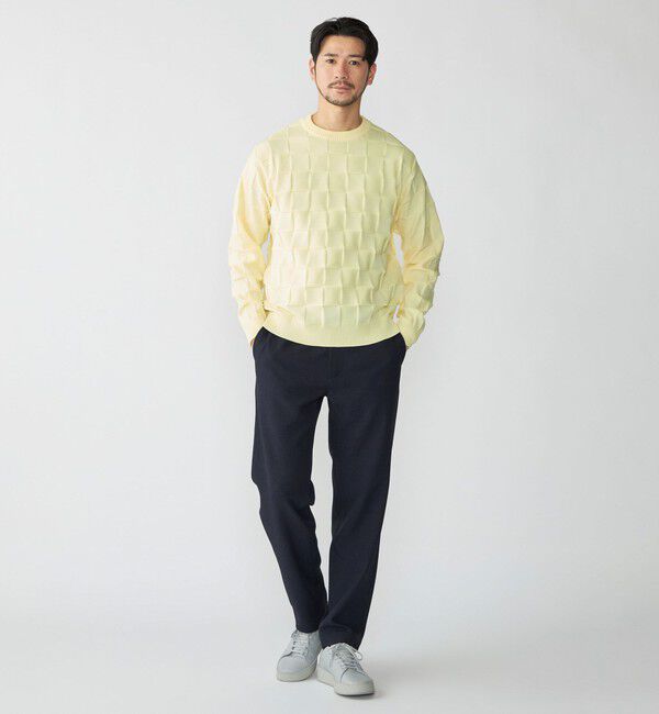 SHIPS「SHIPS: 〈手洗い可能〉Amossa(R) シャンティ ブロック リンクス編み 長袖 ニット」|ニット・セーター|