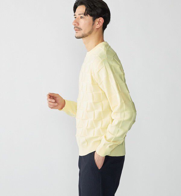 SHIPS「SHIPS: 〈手洗い可能〉Amossa(R) シャンティ ブロック リンクス編み 長袖 ニット」|ニット・セーター|