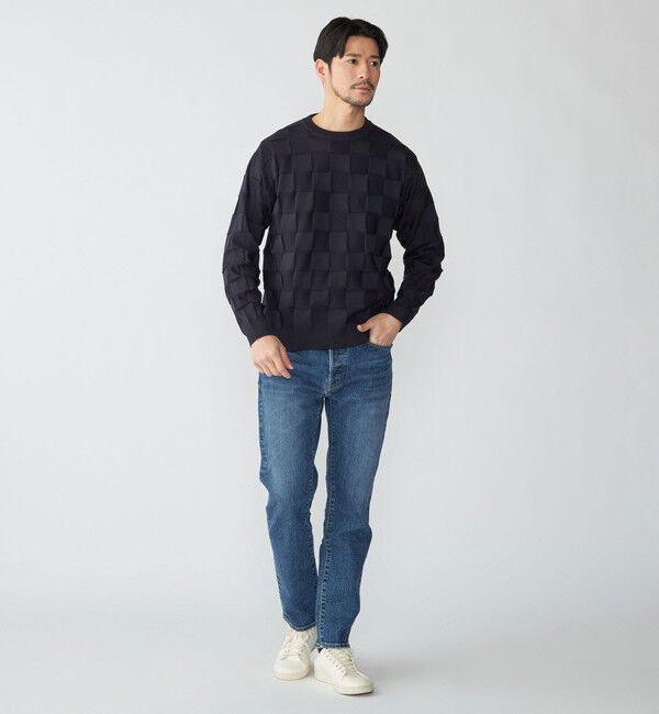 SHIPS「SHIPS: 〈手洗い可能〉Amossa(R) シャンティ ブロック リンクス編み 長袖 ニット」|ニット・セーター|