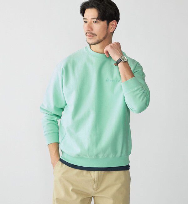 SHIPS「【SHIPS別注】KINGS POINT: ワンポイント ロゴ スウェット プルオーバー」|スウェット・ジャージ|ライトグリーン