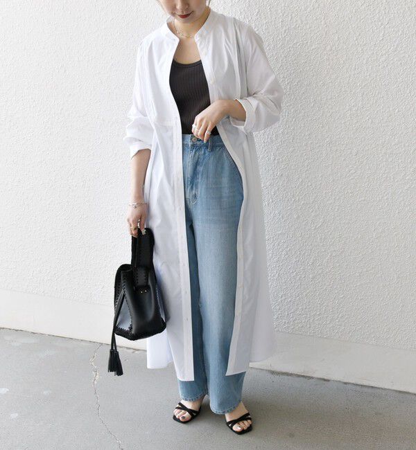 SHIPS any「SHIPS any:〈洗濯機可能〉タイプライター スタンドカラー シャツ ワンピース」|ワンピース|