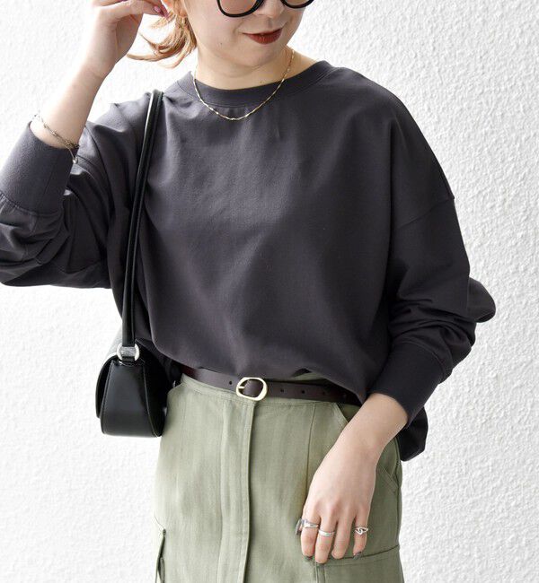 SHIPS any「SHIPS any:〈洗濯機可能〉インレイ ロングスリーブ コンパクト プルオーバー」|Tシャツ・カットソー|