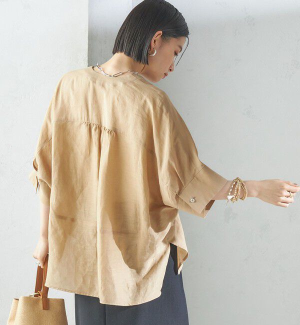 SHIPS for women「【一部WEB限定】〈手洗い可能〉IMPERIAL LINEN スキッパー ブラウス」|シャツ・ブラウス|
