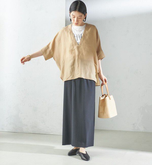SHIPS for women「【一部WEB限定】〈手洗い可能〉IMPERIAL LINEN スキッパー ブラウス」|シャツ・ブラウス|