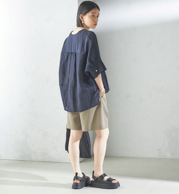 SHIPS for women「【一部WEB限定】〈手洗い可能〉IMPERIAL LINEN スキッパー ブラウス」|シャツ・ブラウス|