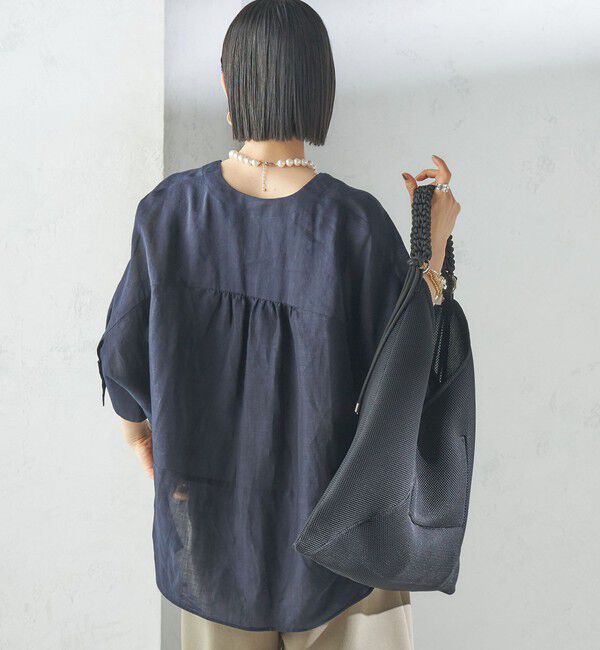 SHIPS for women「【一部WEB限定】〈手洗い可能〉IMPERIAL LINEN スキッパー ブラウス」|シャツ・ブラウス|