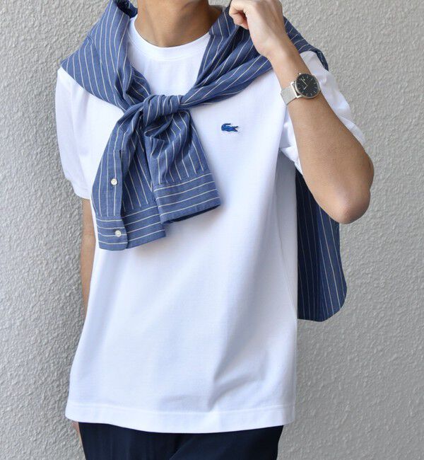 SHIPS any「【SHIPS any別注】LACOSTE: ワンポイント ロゴ ピケ クルーネック Tシャツ 25SS◇」|Tシャツ・カットソー|ホワイト