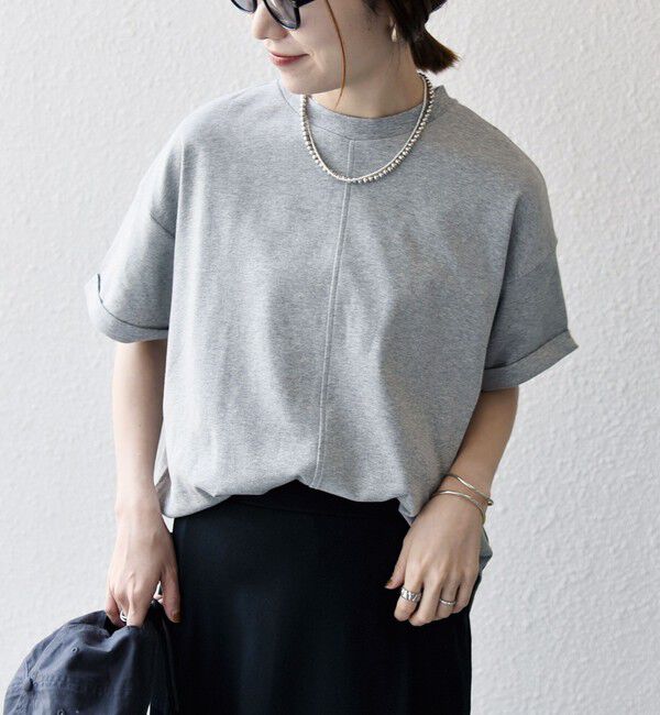 SHIPS any「SHIPS any:〈接触冷感/汗染み防止加工/洗濯機可能〉スリット ルーズ チュニック TEE」|Tシャツ・カットソー|