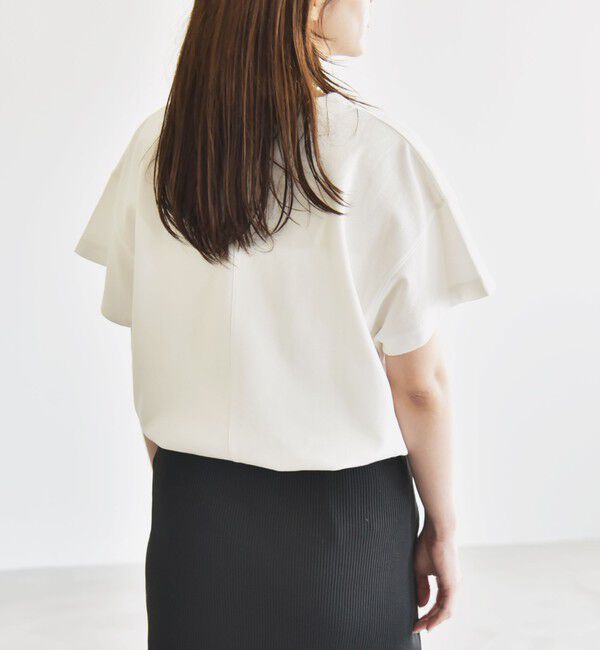 quaranciel「quaranciel:〈洗濯機可能〉カノコ Vガゼット ショートスリーブ クルーネック TEE」|Tシャツ・カットソー|