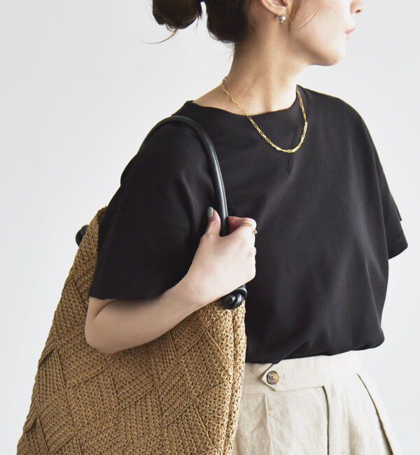 quaranciel「quaranciel:〈洗濯機可能〉カノコ Vガゼット ショートスリーブ クルーネック TEE」|Tシャツ・カットソー|