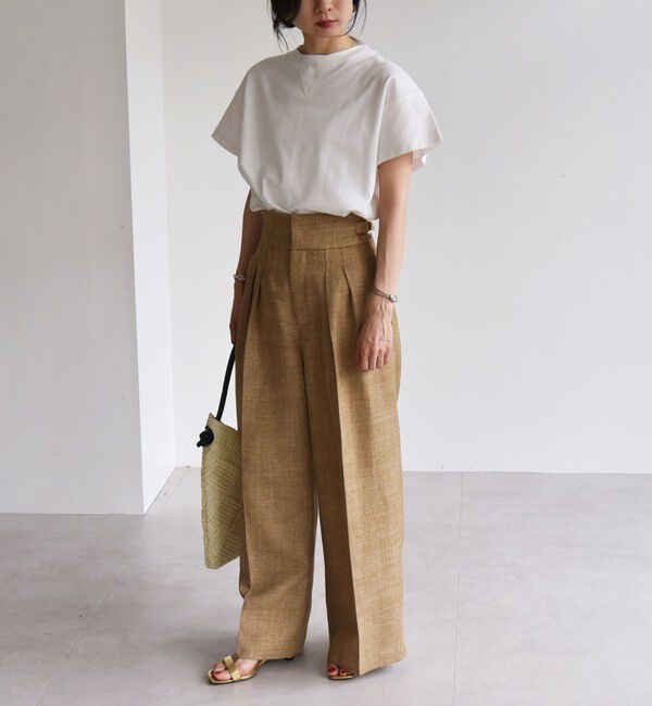 quaranciel「quaranciel:〈洗濯機可能〉カノコ Vガゼット ショートスリーブ クルーネック TEE」|Tシャツ・カットソー|