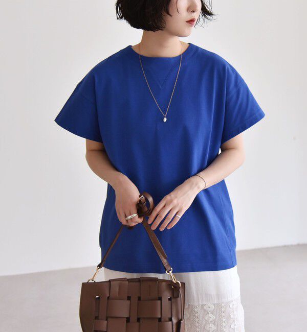 quaranciel「quaranciel:〈洗濯機可能〉カノコ Vガゼット ショートスリーブ クルーネック TEE」|Tシャツ・カットソー|