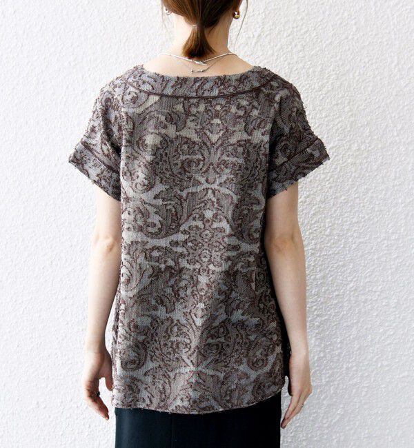 SHIPS any「《追加予約》SHIPS any:〈手洗い可能〉メッシュ ジャカード カフタン スキッパー ブラウス」|シャツ・ブラウス|