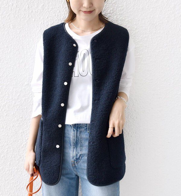 SHIPS for women「〈手洗い可能〉ボア フリース リバーシブル ベスト」|ベスト・ジレ|