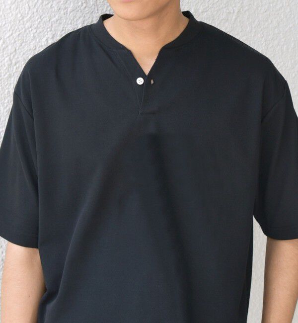 SHIPS any「SHIPS any:〈接触冷感・遮熱・UVカット機能等〉サマーファンクション 鹿の子 ヘンリーネック Tシャツ◇」|Tシャツ・カットソー|