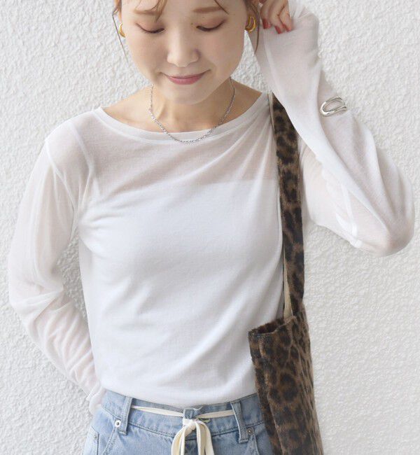 SHIPS for women「シアー フライス ロング スリーブ カットソー」|Tシャツ・カットソー|
