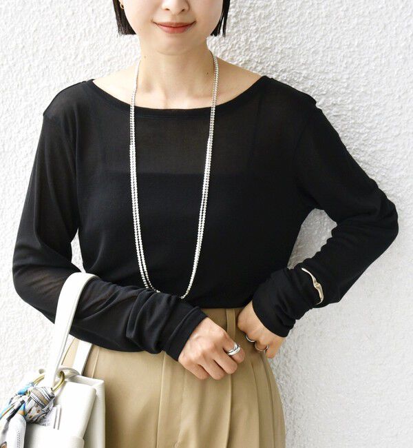 SHIPS for women「シアー フライス ロング スリーブ カットソー」|Tシャツ・カットソー|