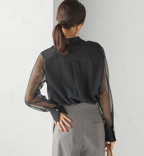 SHIPS for women「〈手洗い可能〉シアー 袖 ポケット デザイン シャツ」|シャツ・ブラウス|