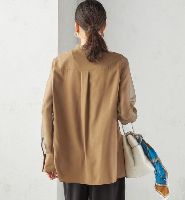 SHIPS for women「〈手洗い可能〉シアー 袖 ポケット デザイン シャツ」|シャツ・ブラウス|