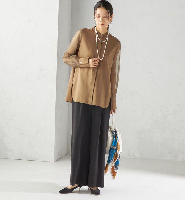 SHIPS for women「〈手洗い可能〉シアー 袖 ポケット デザイン シャツ」|シャツ・ブラウス|