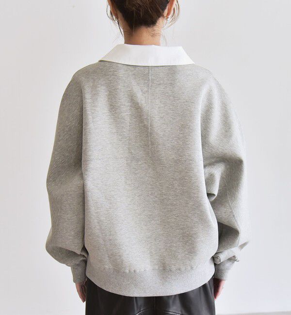 quaranciel「quaranciel:〈洗濯機可能〉ポンチ ロゴプリント ポロ スウェット プルオーバー」|スウェット・ジャージ|