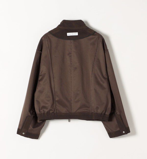 quaranciel「quaranciel〈洗濯機可能〉ポリエステル スエード スタンドカラー ジップ ショート ブルゾン」|ブルゾン・スタジャン|