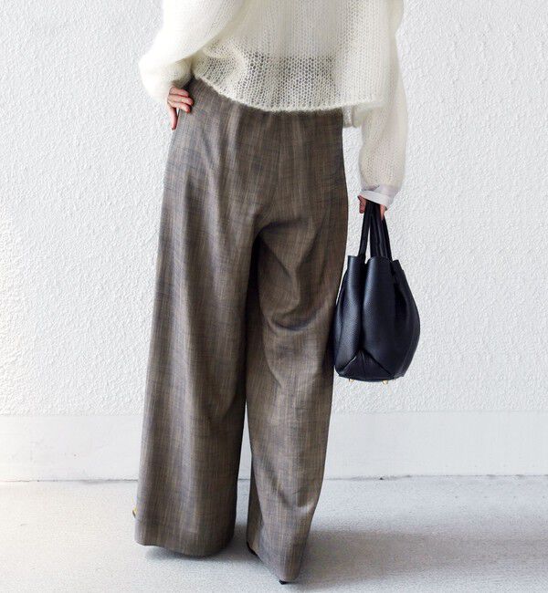 SHIPS for women「〈手洗い可能〉シャンブレー ポケット デザイン ワイド パンツ」|スラックス|