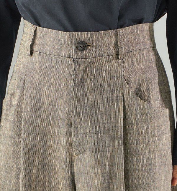 SHIPS for women「〈手洗い可能〉シャンブレー ポケット デザイン ワイド パンツ」|スラックス|