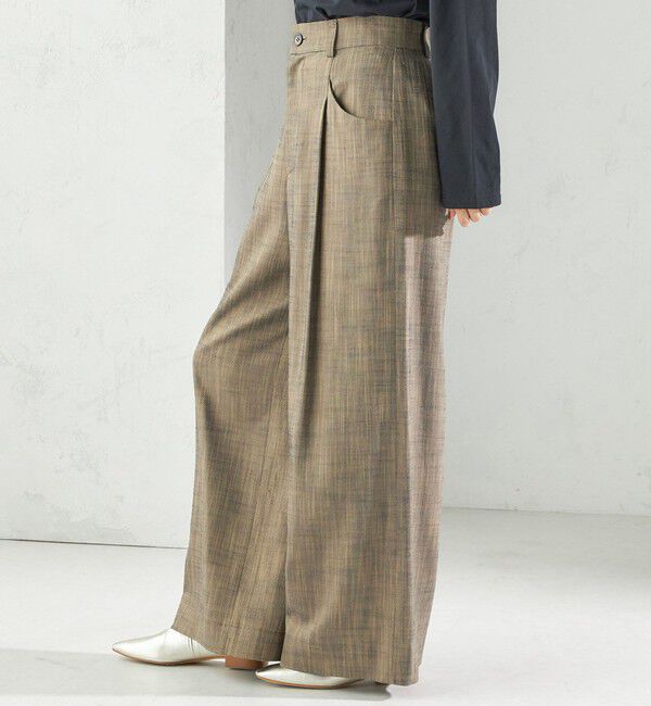 SHIPS for women「〈手洗い可能〉シャンブレー ポケット デザイン ワイド パンツ」|スラックス|