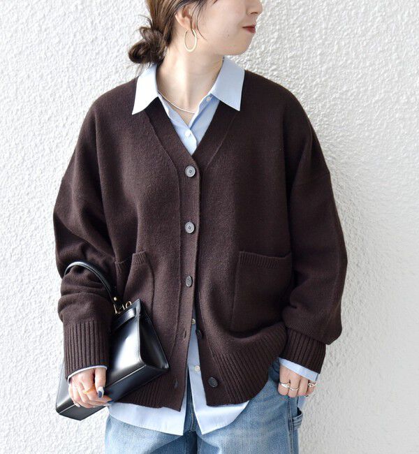 SHIPS any「SHIPS any:〈手洗い可能〉AQUA カシミヤ ミックス Vネック カーディガン」|カーディガン|