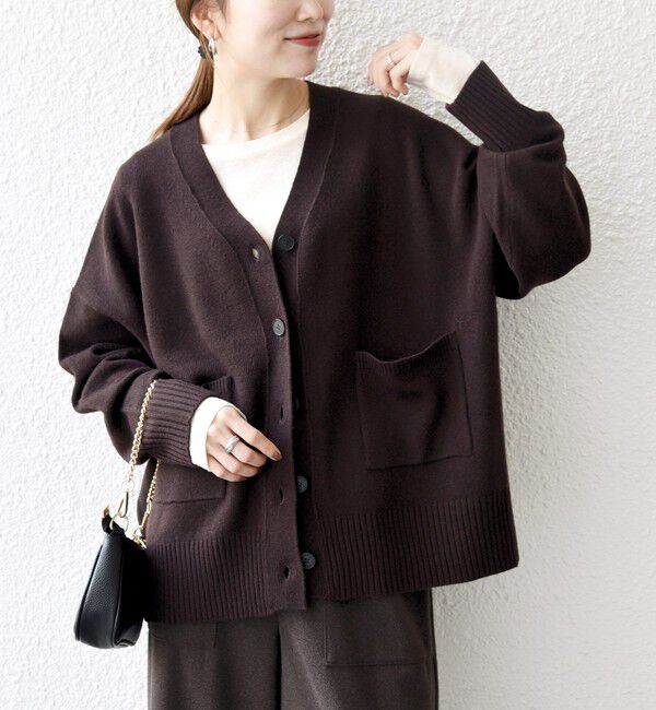 SHIPS any「SHIPS any:〈手洗い可能〉AQUA カシミヤ ミックス Vネック カーディガン」|カーディガン|