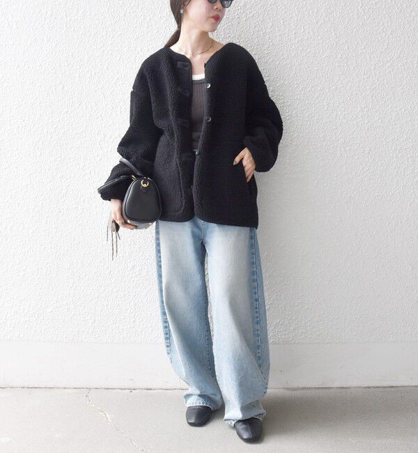 SHIPS any「SHIPS any:〈洗濯機可能〉ボア フリース 2WAY フーディー ブルゾン」|ブルゾン・スタジャン|